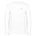 BLACK AND WHITE №3 – Weißes Herren Langarm T-Shirt mit Vierklee-Stick