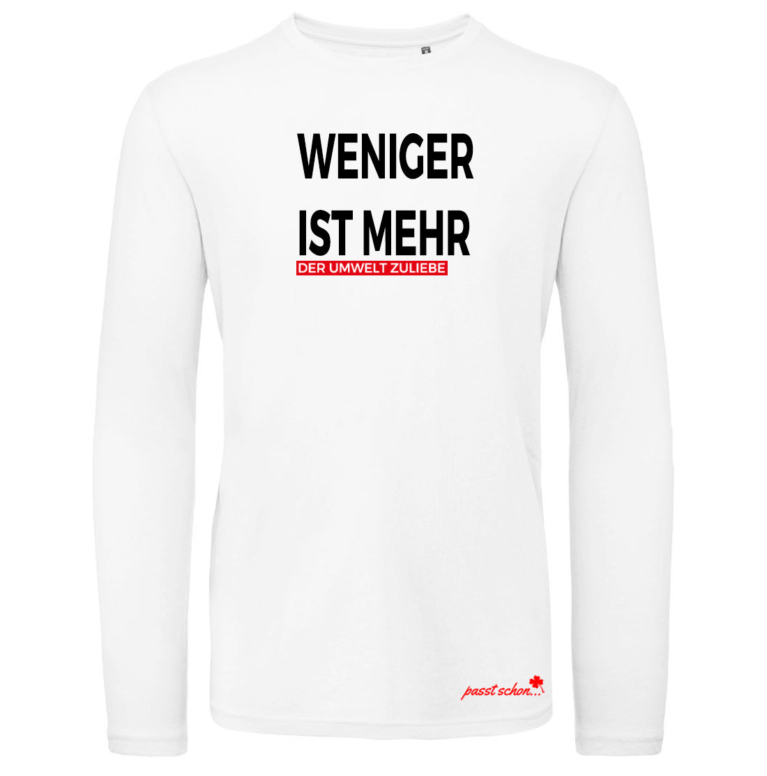 WENIGER IST MEHR №3 | Der Umwelt zuliebe | Klassisch geschnittenes Herren langarm T-Shirt