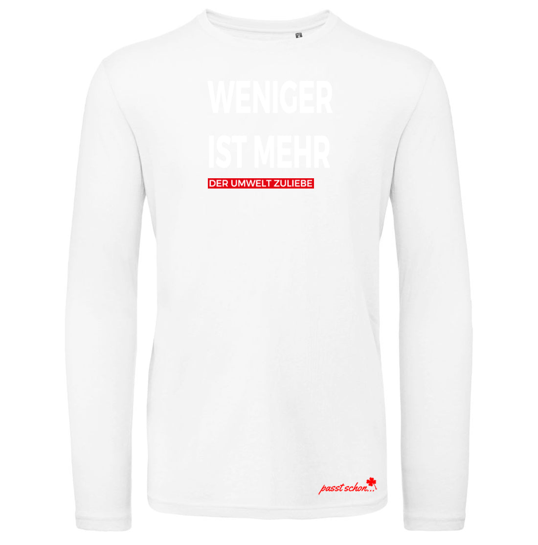 WENIGER IST MEHR №2 | Der Umwelt zuliebe | Klassisch geschnittenes Herren langarm T-Shirt